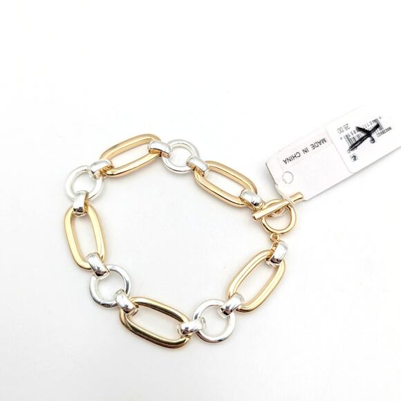 Panacea Women's Two Tone Oval Link Bracelet Fashion Jewelry Gifts Gold/Silver - Picture 3 of 4